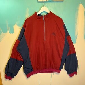 Vintage Dunhill Golf Jacket Red‎ Navy XL Quarter Zip 1990s Made in Portugal